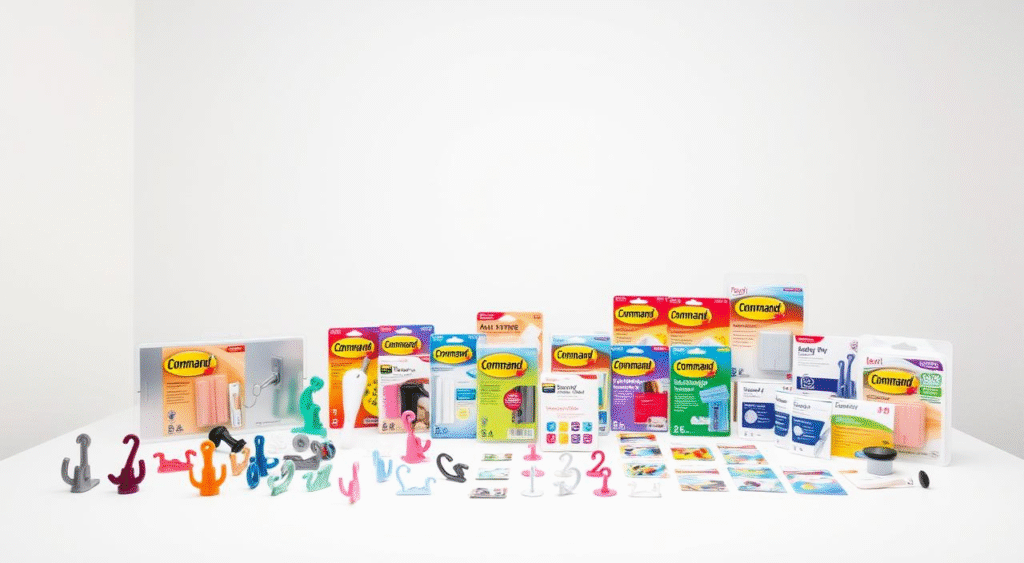 heavy-duty adhesive hooks.